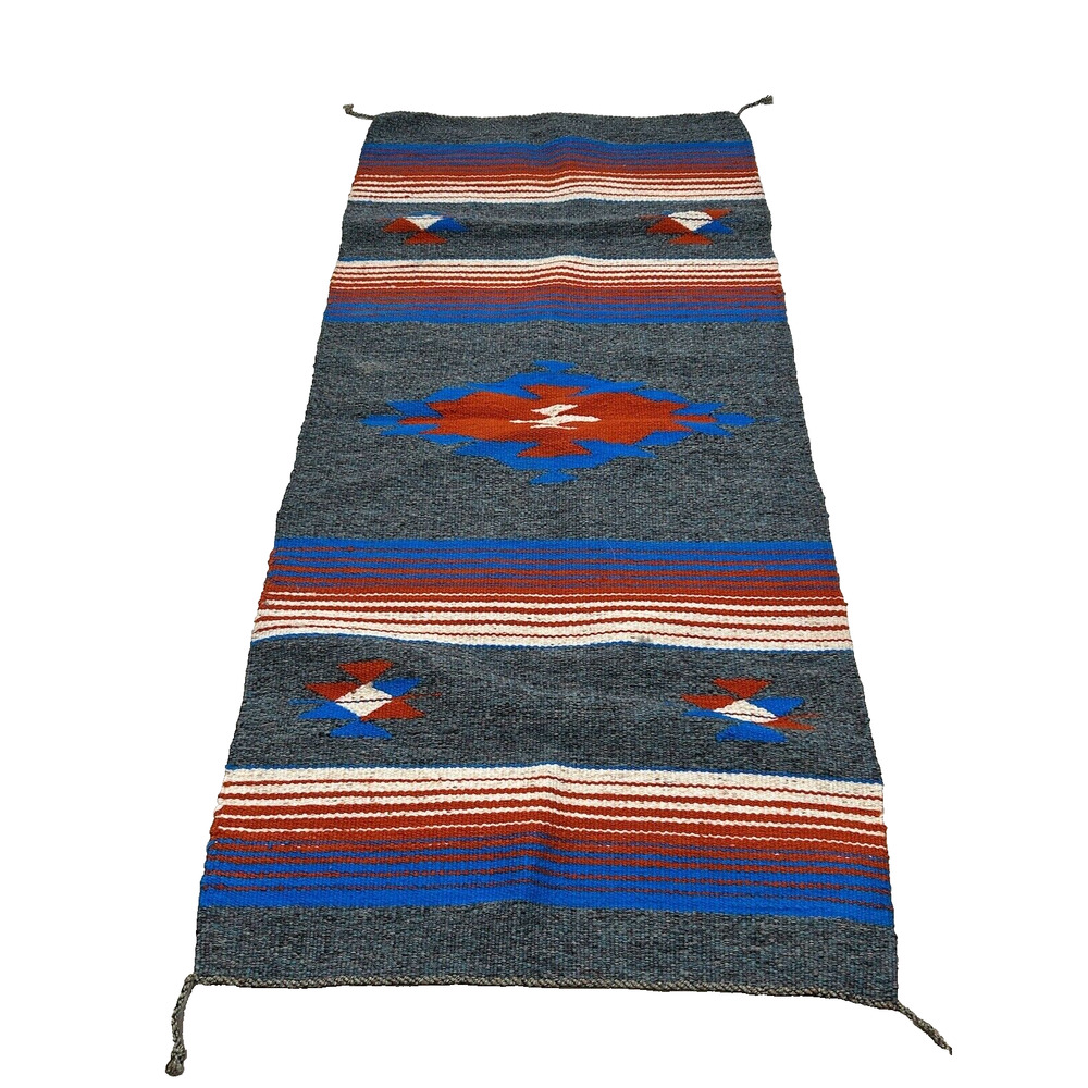 Tejidos Rio‎ Bravo Handwoven Southwestern Large Rug Made In Mexico 27.5" x 59"